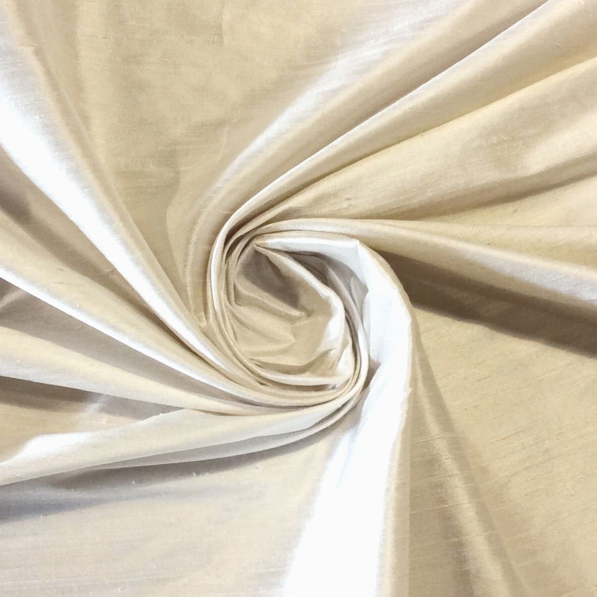 SILK SHW13 Off White Exotic Hand Woven Dupioni 100 Silk Fabric Drapery Fabric
