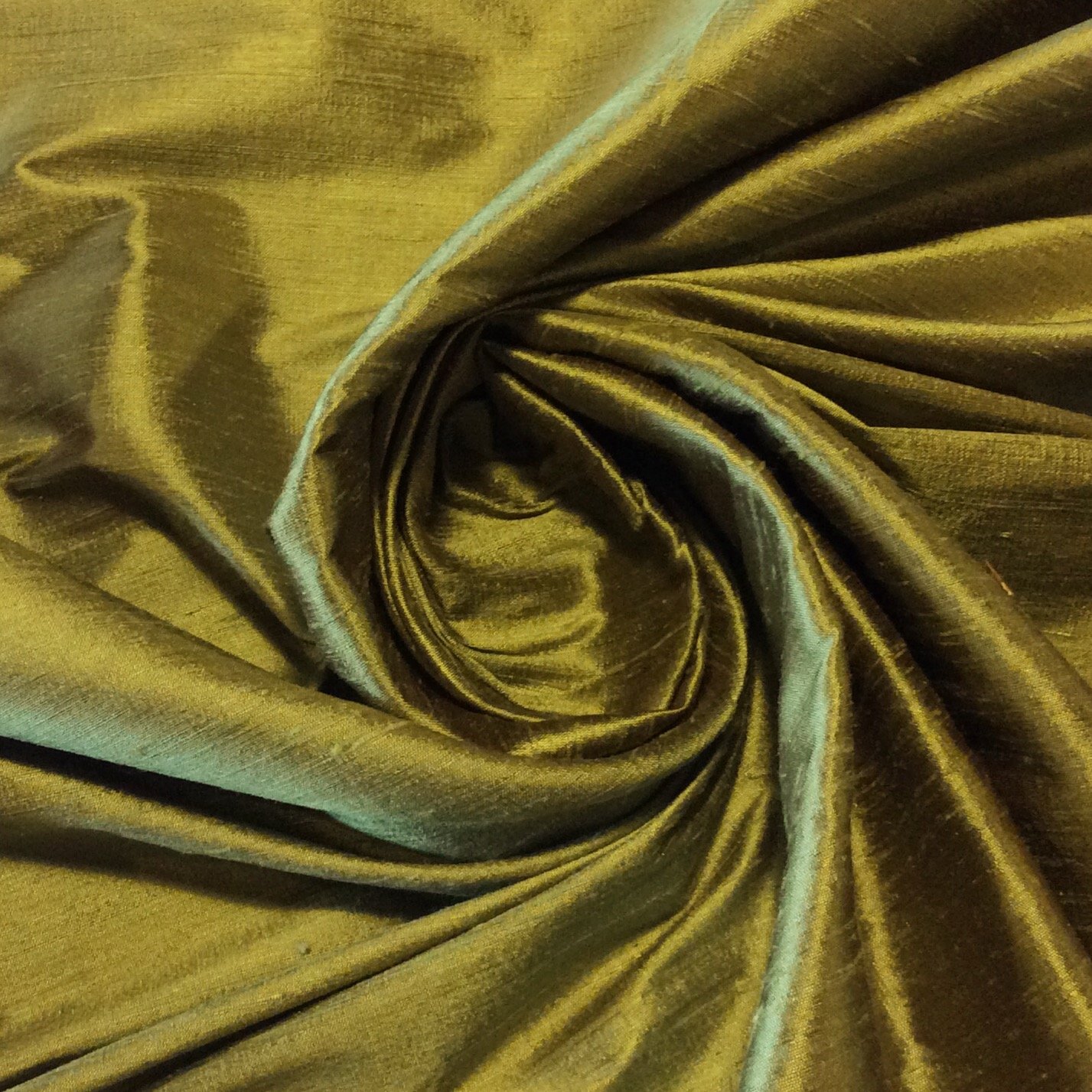 SILK SHW22 Yellow Green Exotic Hand Woven Dupioni 100 Silk Fabric