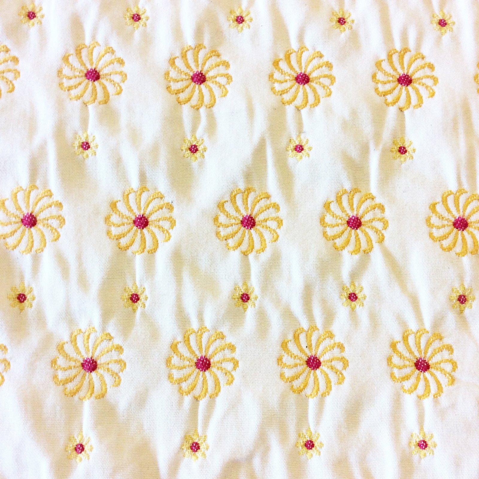 WB152 Altizer Embroidered Daisy Flower Fun & Beautiful Heavy Weight Cotton Fabric Upholstery