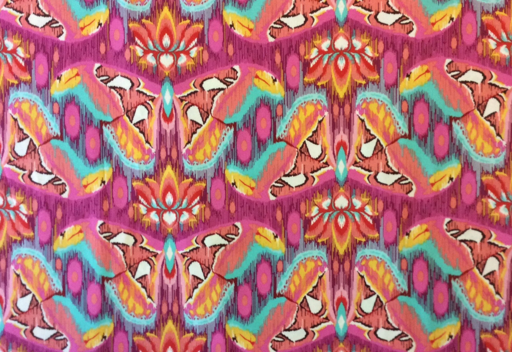 TULA PINK Butterfly Psychedelic Colorful Lotus Luck Quilting Cotton
