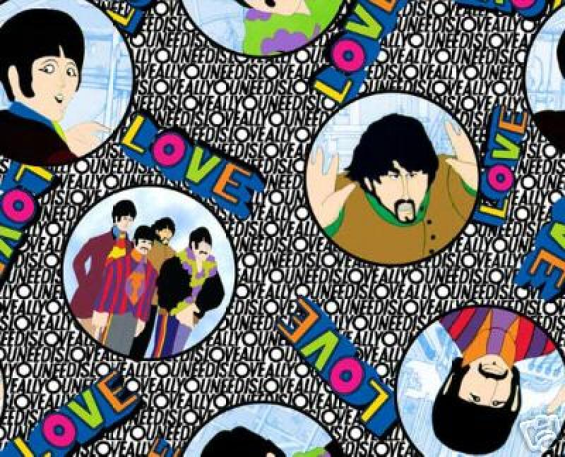 Beatles All U Need is Love Beatles SEW Cotton Fabric Quilt Fabric 512