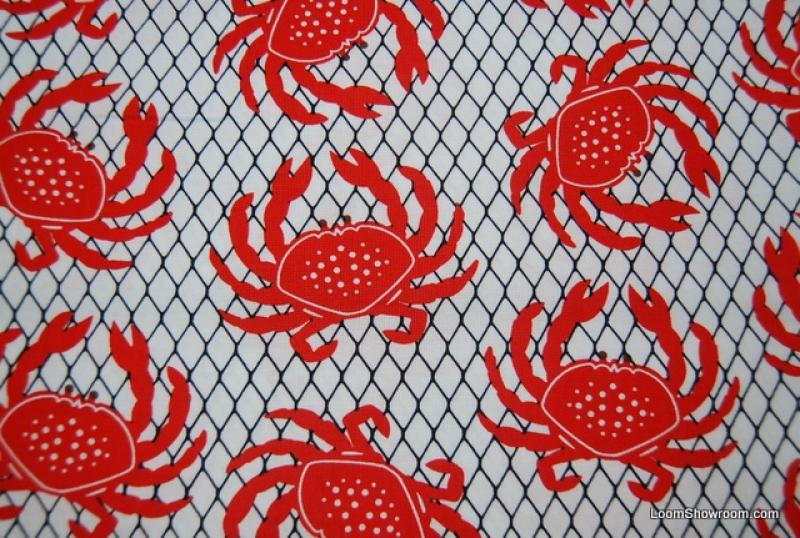 Crab Sea Food Sealife Ocean Retro Modern Cotton Fabric Quilt Fabric AC066
