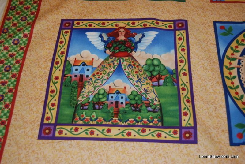 L25 Jim Shore Angels Among Us Panel light brown cotton fabric quilt fabric