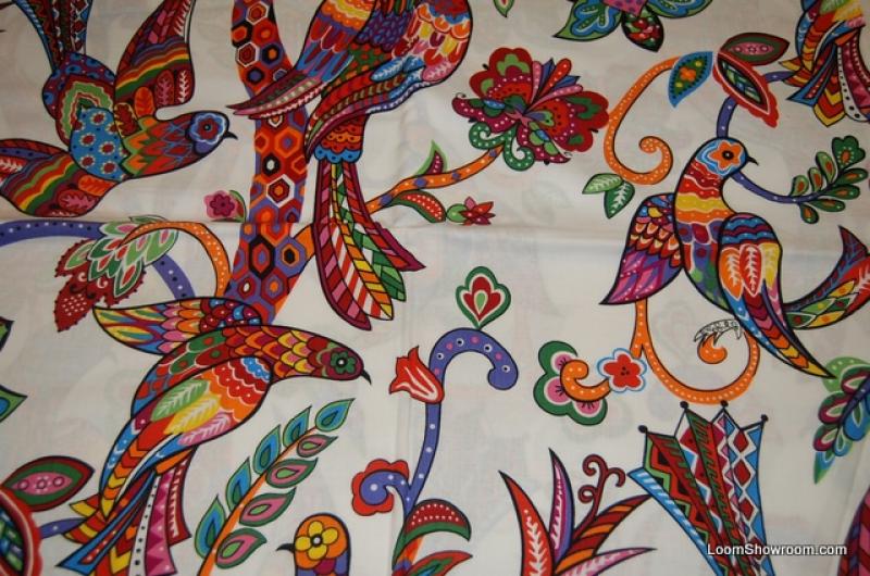 R32 Mexico Folk Art Bird Talavera Alexander Henry MultiColored Birds