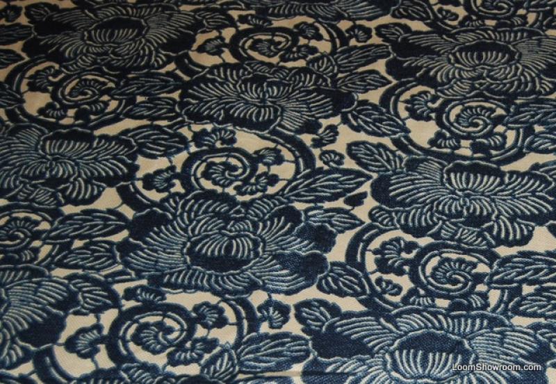 REM303 6 1/2 yard BOLT Ralph Lauren Cream Navy Floral Block Print
