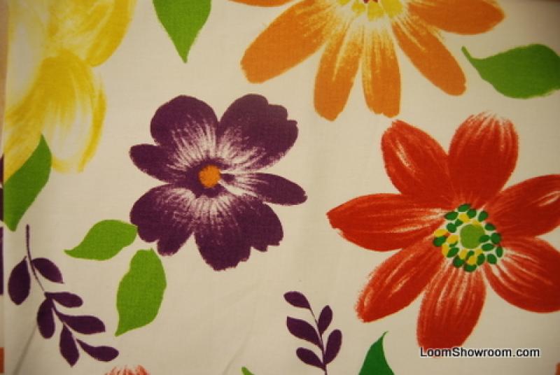 Floral Bright and Bold Modern Floral Print Indoor Outdoor Fabric