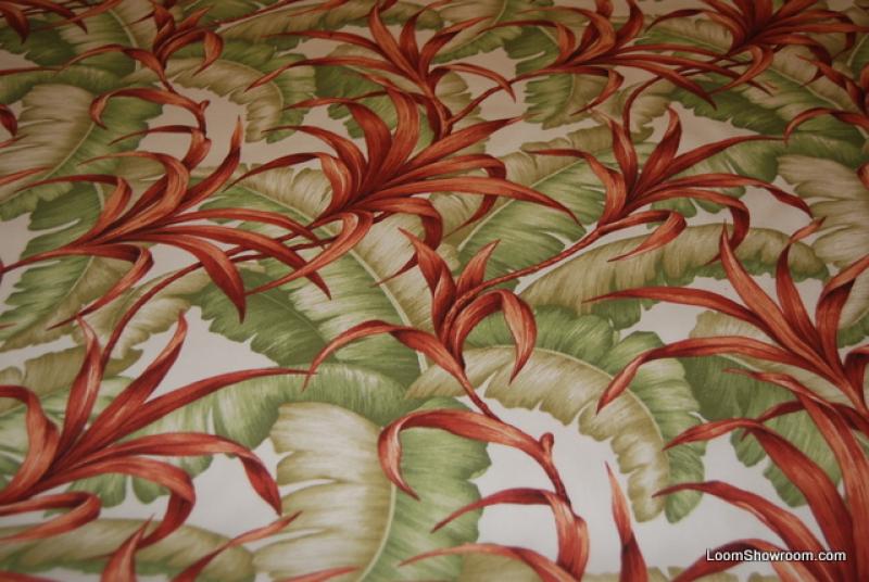 S312 Robert Allen Tropical Leaf Palm Famous Maker Printed Acrylic