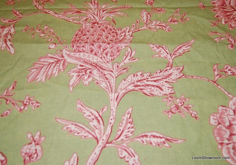 WB30 Modern yet traditional Toile Bright Rose Pink Flowers Floral on