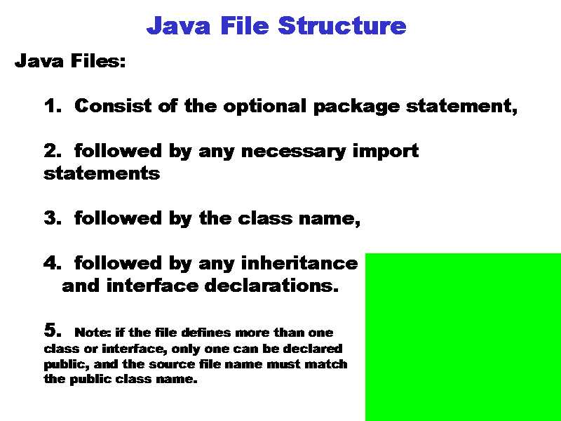 Java File Structure