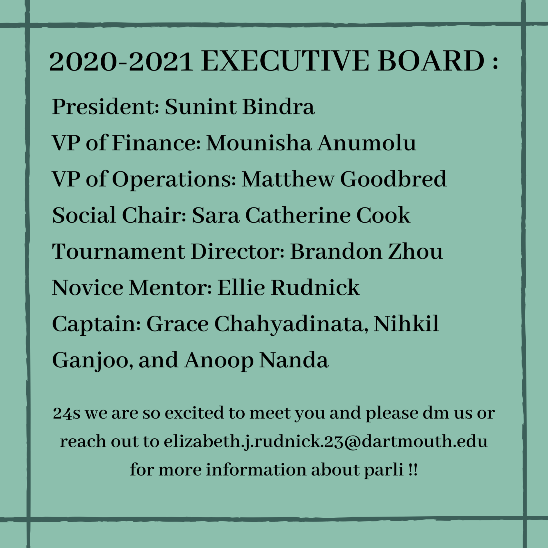 Exec Board 20202021 Dartmouth Parliamentary Debate Team