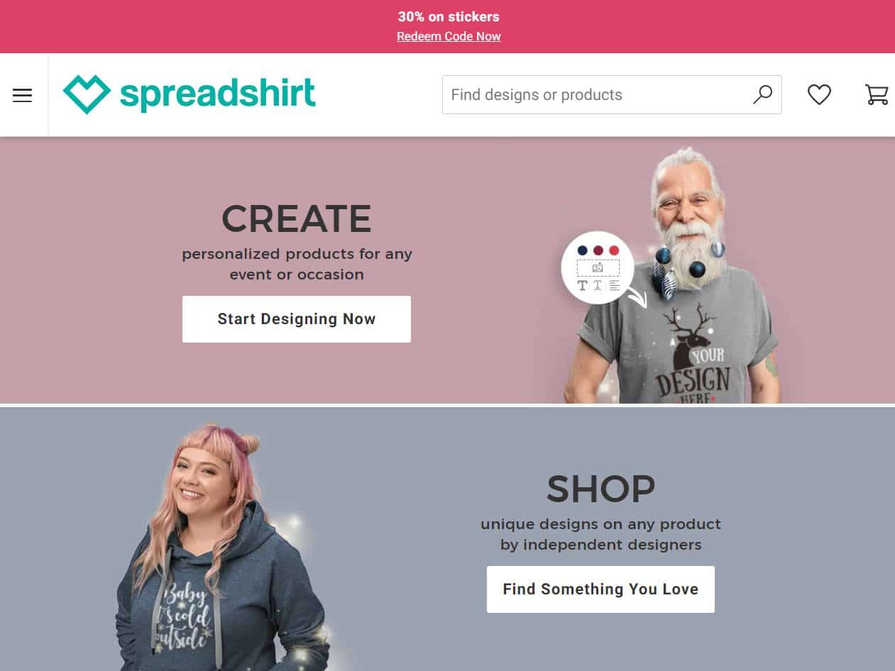 Spreadshirt Sites Gallery site Design Awards Winner