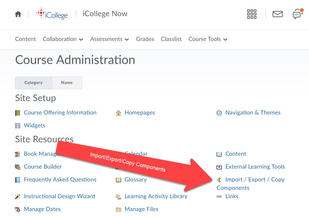 Copying Content from Another Section or Course iCollege Now