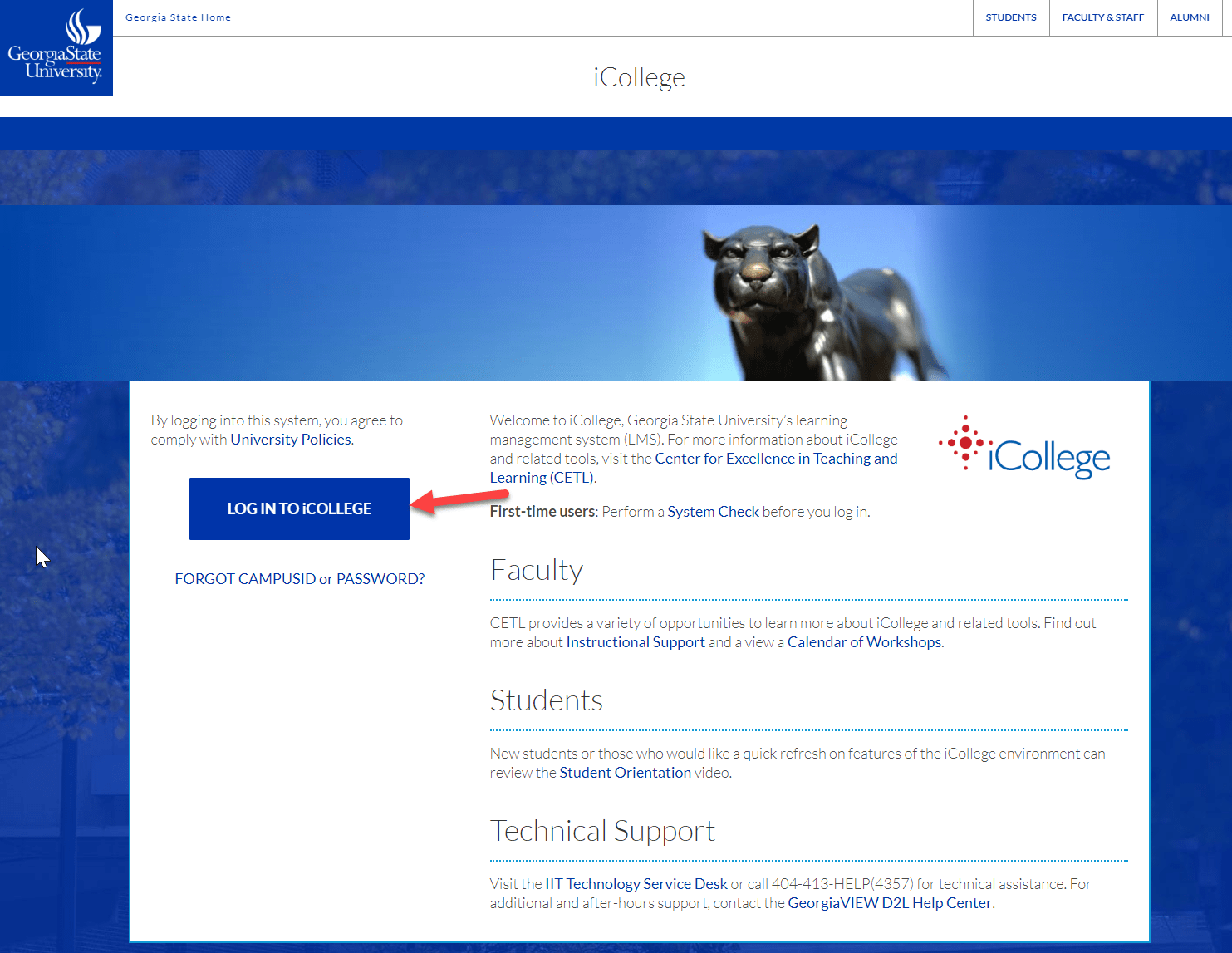 Logging into iCollege iCollege Now(04)