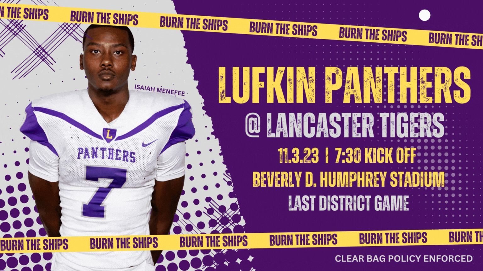 Last District Football Game of the Season Lufkin High School