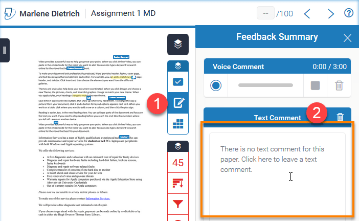 Turnitin Add summary feedback and grade Blackboard Help