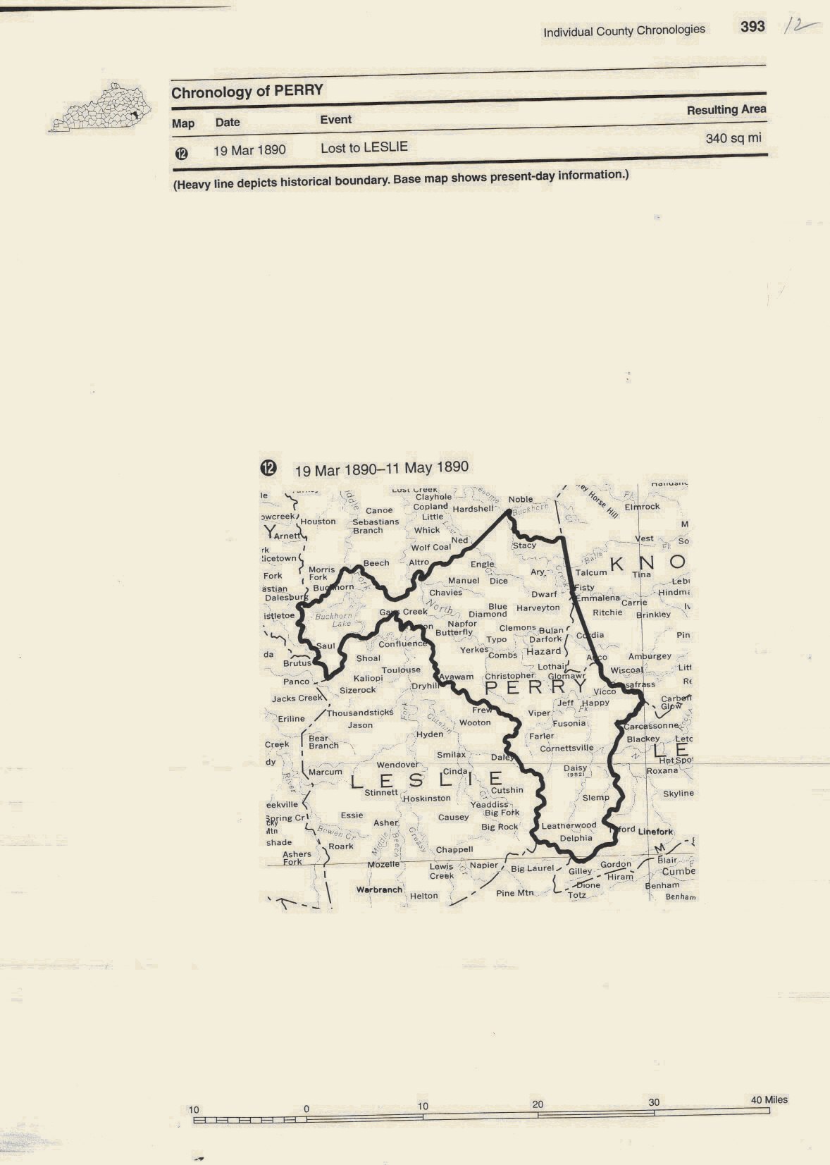 Chronology of Perry Co. Ky