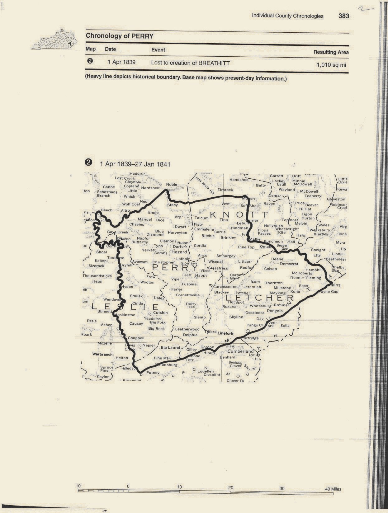 Chronology of Perry Co. Ky