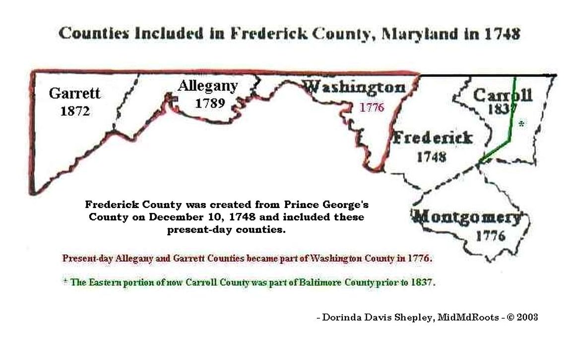 Maps Early Frederick County, Maryland