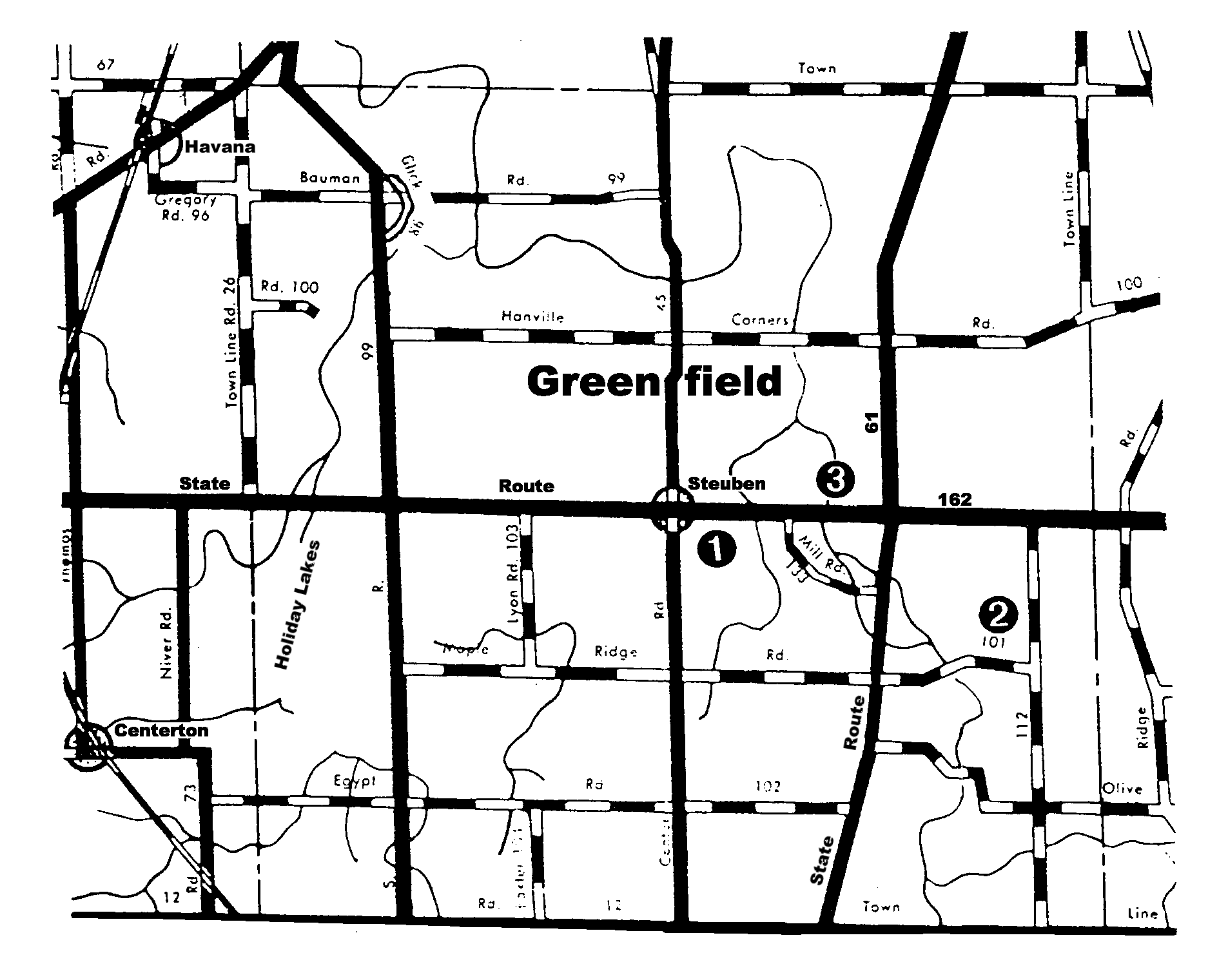 The numbers of the cemeteries below, correspond with the circled