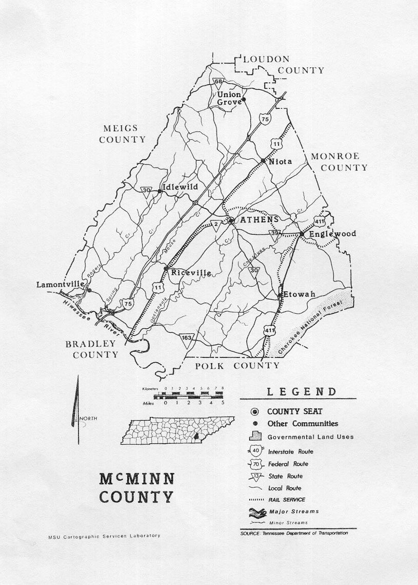 McMinn COunty Map