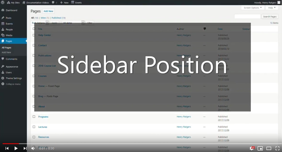 Sidebars & Footers SitesRutgers Documentation
