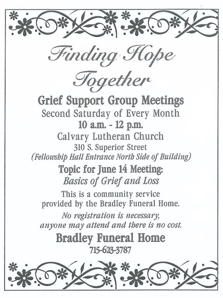 Basics of Grief and Loss Antigo, Wisconsin Funeral Home Bradley