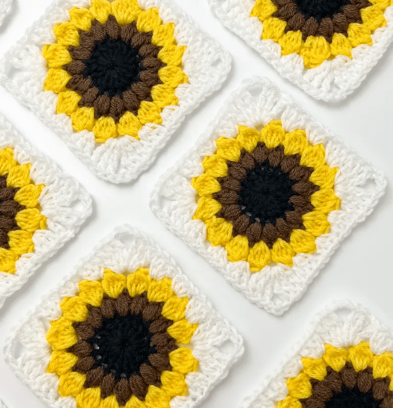 Crochet sunflower granny square Pattern ( SitnCrochet 2024