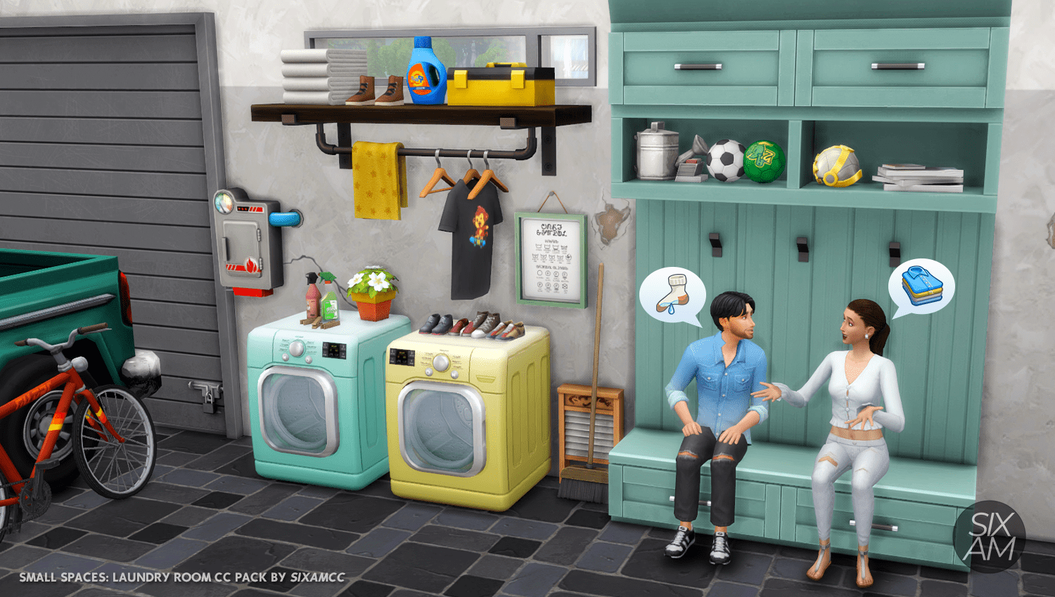 Small Spaces Laundry Room (CC Pack for The Sims 4) Sixam CC