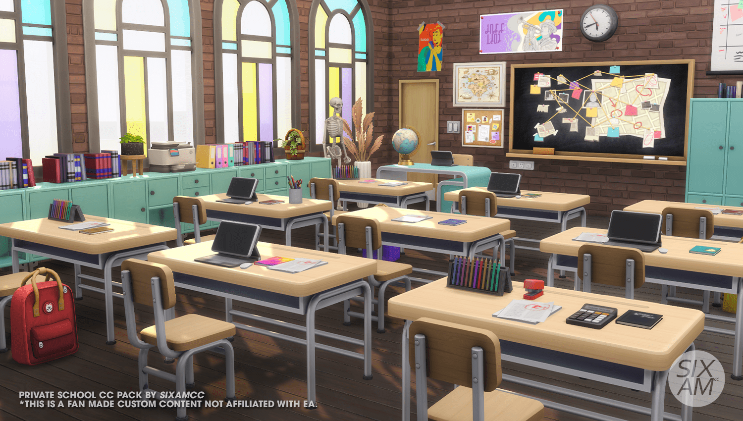 Private School (CC Pack for The Sims 4) Sixam CC