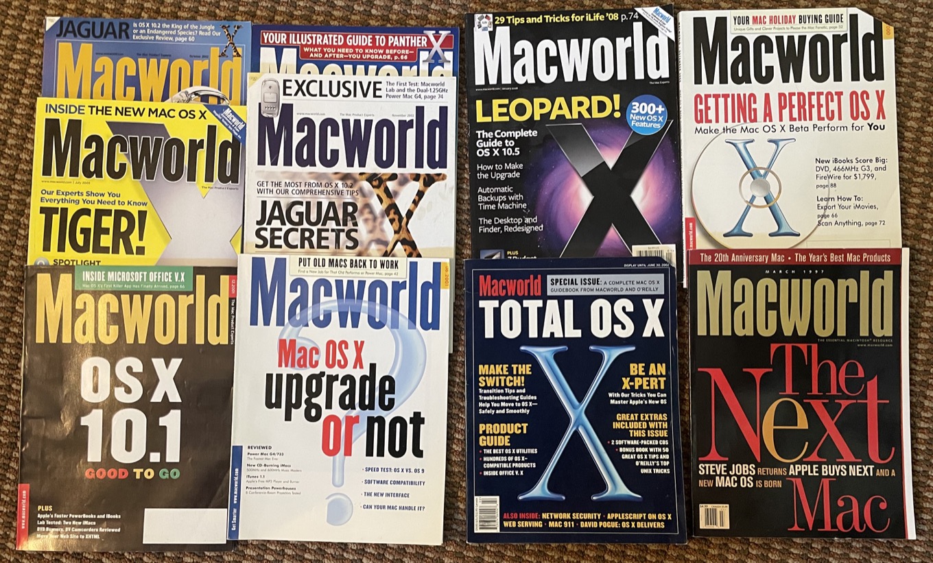 a bunch of OS X magazine covers