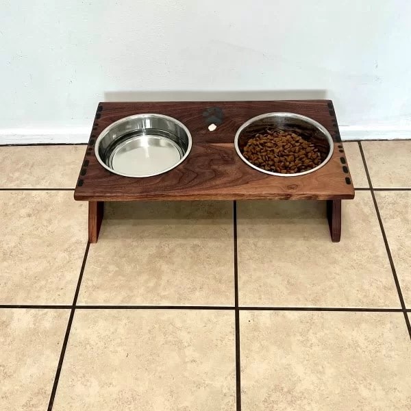 Elevated Dog Bowl Holder Six Line Design