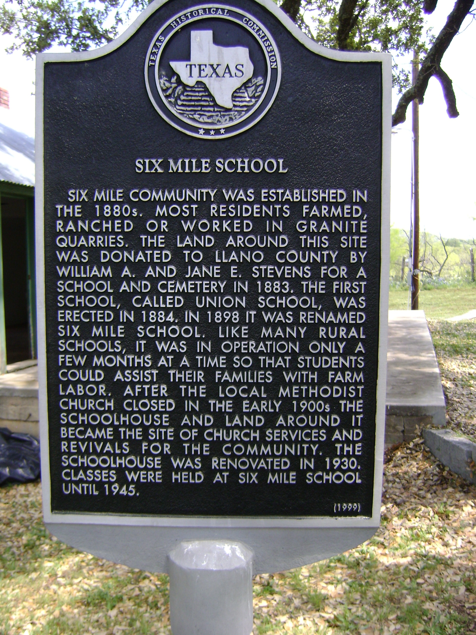 Six Mile School Six Mile Llano, TX