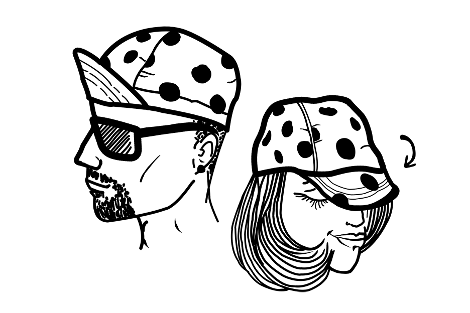 CUSTOMORDERED CYCLING CAPS Six Rolling Wheels