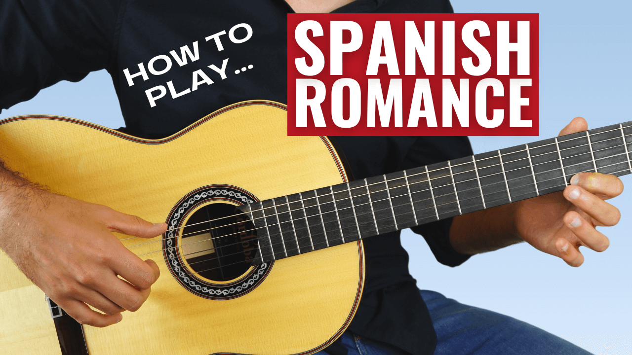 Spanish Romance Guitar Lesson and TAB and Chords