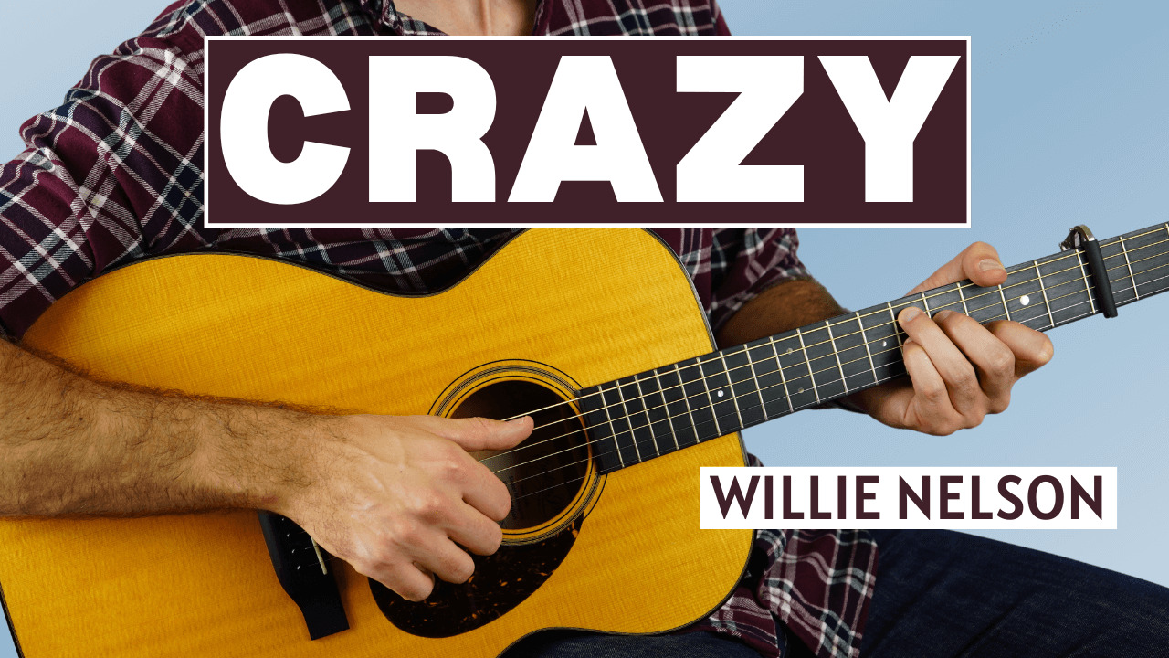 Crazy by Willie Nelson (Patsy Cline) Fingerstyle Guitar Lesson and