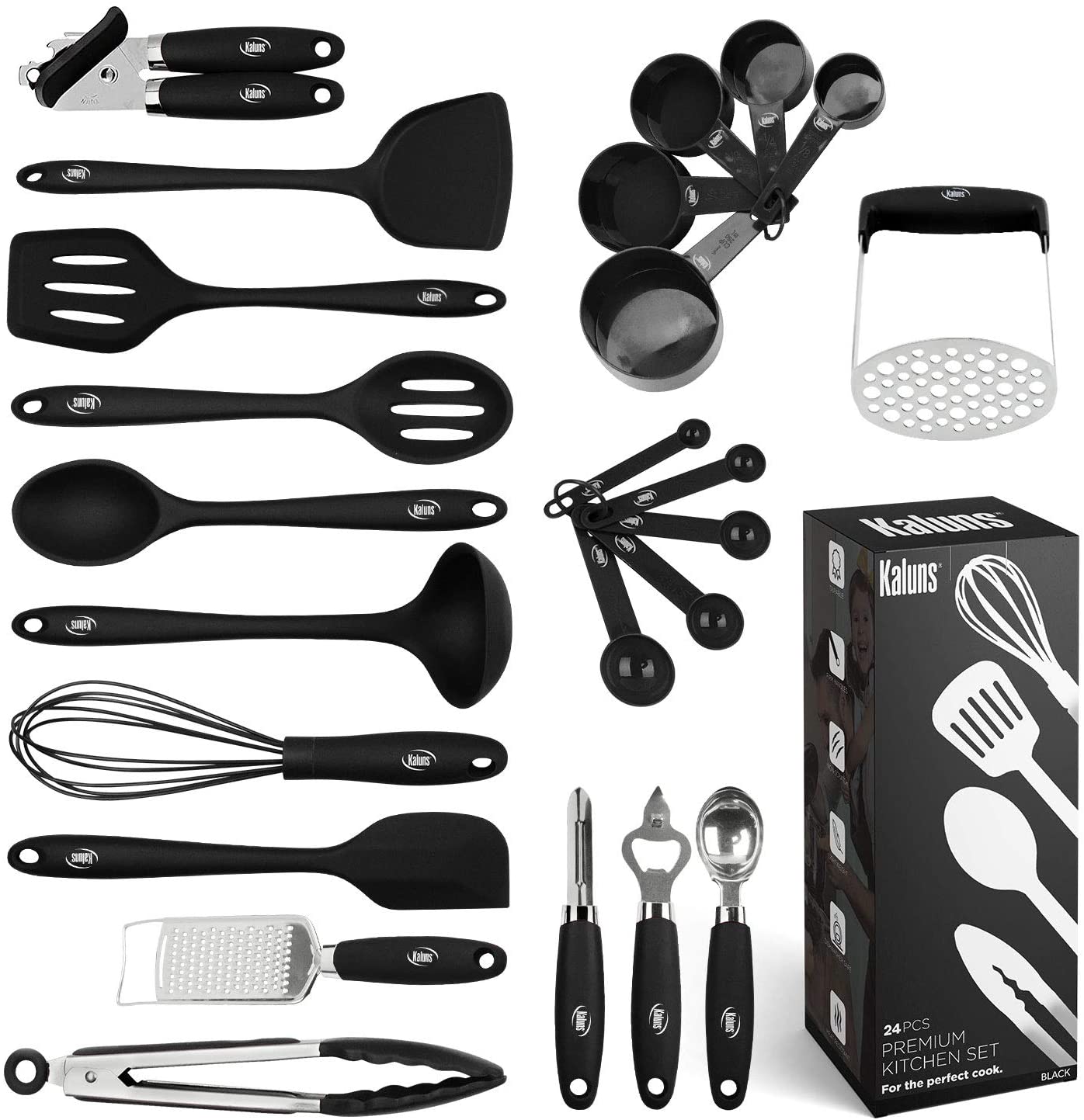 NonStick and Heat Resistant Kitchen Utensil Set, 24 Silicone Cooking
