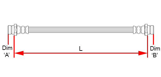 Specifications of brake hose FT0096 (K&K) photo