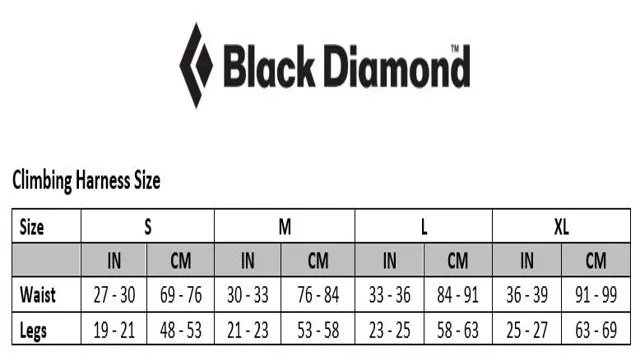 Black Diamond Harness Size Chart: A Comprehensive Guide – SizeChartly