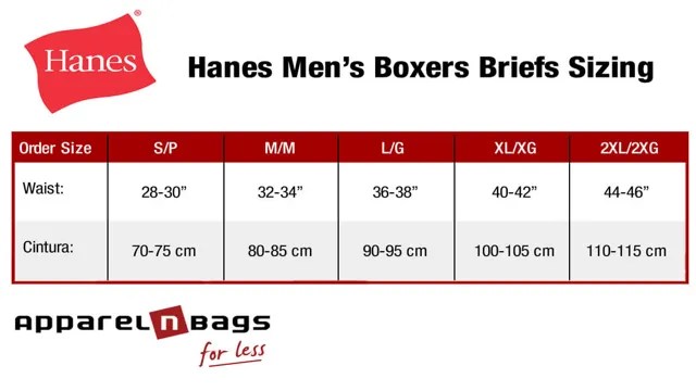Hanes Boxer Briefs Size Chart: Find Your Perfect Fit – SizeChartly