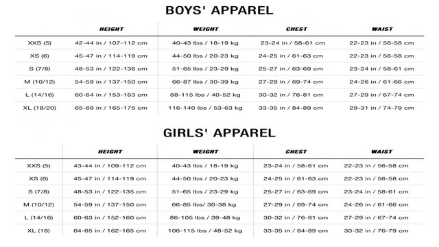 North Face Girls Size Chart: Find the Perfect Fit! – SizeChartly