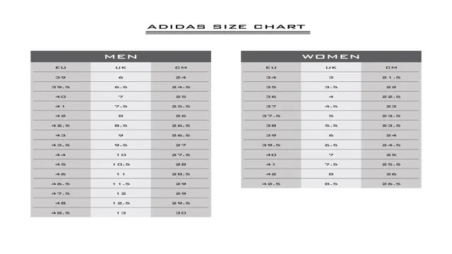 Adidas Shoes Size Chart: Find Your Perfect Fit – SizeChartly