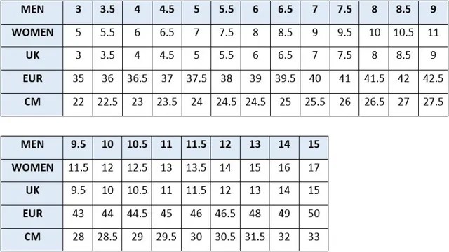The Ultimate Converse to Adidas Size Chart Guide – SizeChartly