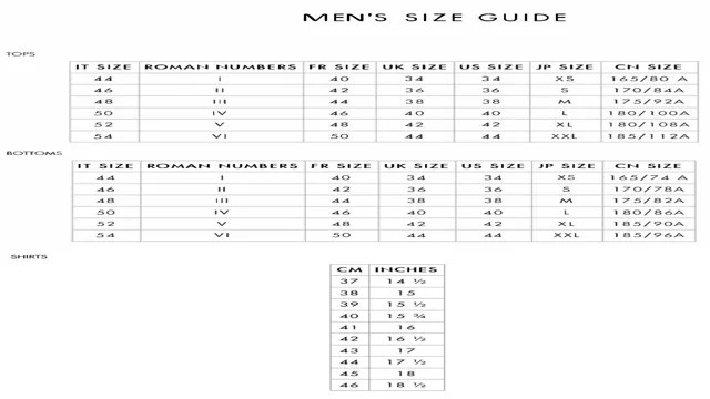Dolce & Gabbana Men’s Size Chart – SizeChartly