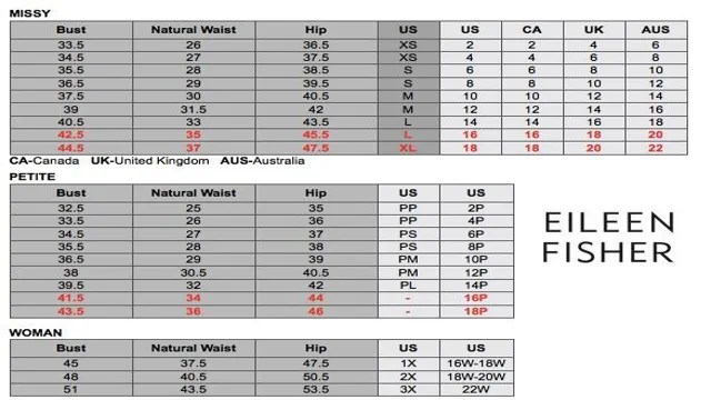 Your Ultimate Guide to Eileen Fisher Petite Size Chart – SizeChartly