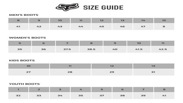 Fox Racing Boots Size Chart – SizeChartly