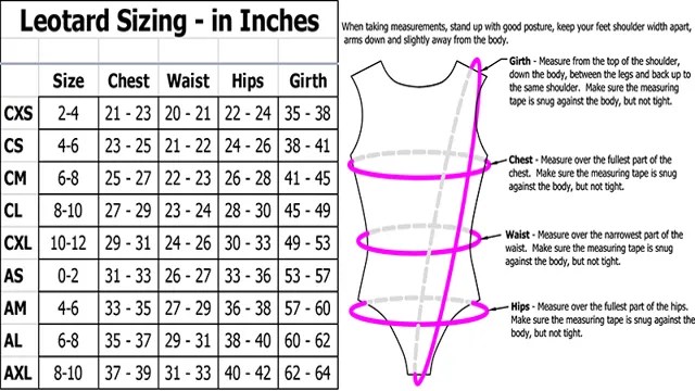 GK Leotard Sizing Guide – SizeChartly