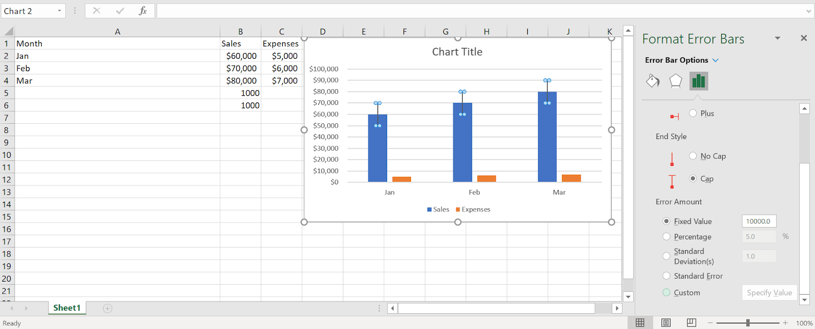How To Add Error Bars In Excel & Google Sheets (Updated 2022)