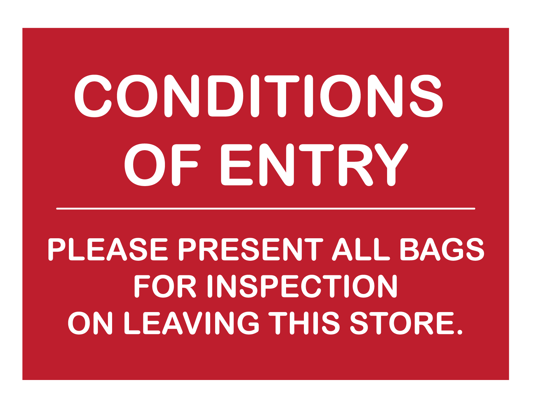 » Condition of Entry Present Bag