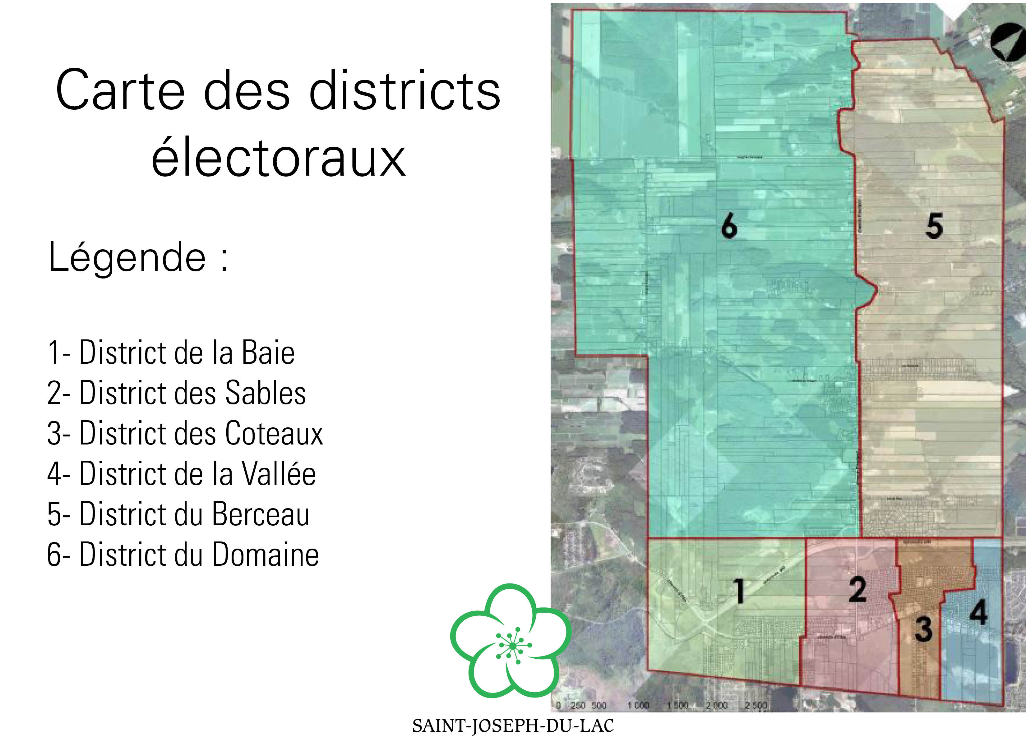 Carte des districts Municipalité de SaintJosephduLac