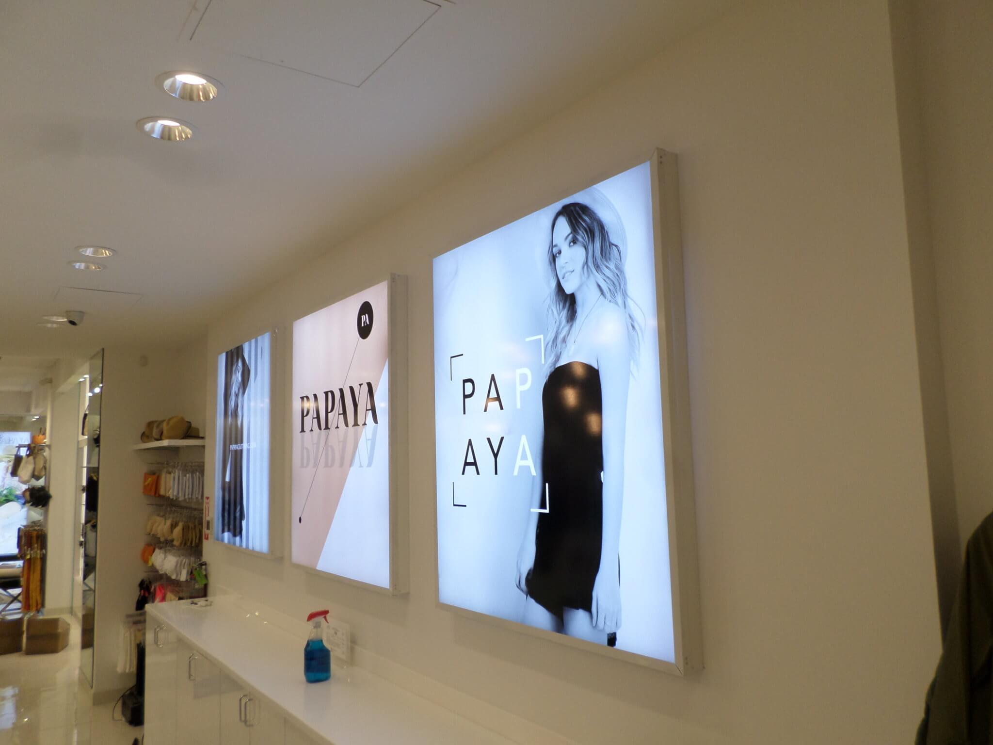 Signage for Papaya Clothing stores SJP Signs